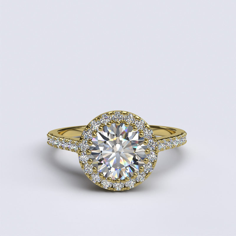 Single Halo 1.95ct Round Cut Diamond Engagement Ring - 06GG60