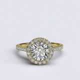 Single Halo 1.95ct Round Cut Diamond Engagement Ring - 06GG60