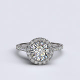 Single Halo 1.95ct Round Cut Diamond Engagement Ring - 06GG60