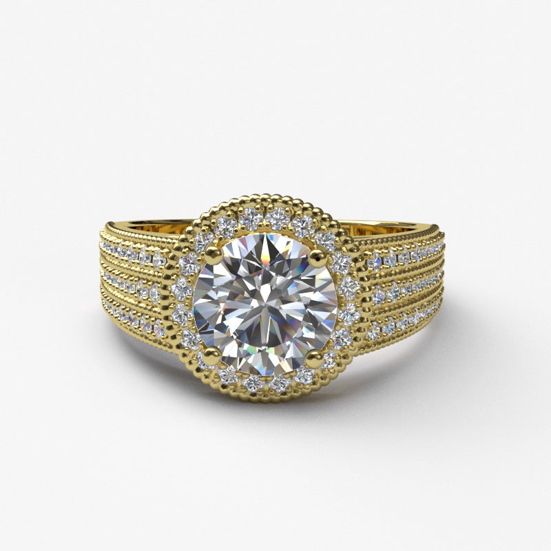 1.87ct Diamond Gold Halo Engagement Ring - 06GG61