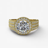 1.87ct Diamond Gold Halo Engagement Ring - 06GG61
