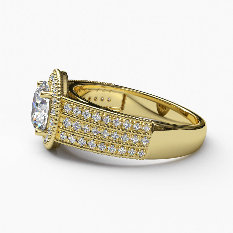 1.87ct Diamond Gold Halo Engagement Ring - 06GG61