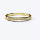 Gold 0.14ct Diamond Curved Half Eternity Stackable Wedding Anniversary Band Ring - 06GG64
