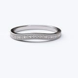 Gold 0.14ct Diamond Curved Half Eternity Stackable Wedding Anniversary Band Ring - 06GG64