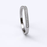 Gold 0.14ct Diamond Curved Half Eternity Stackable Wedding Anniversary Band Ring - 06GG64