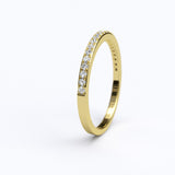 0.1ct Brilliant Cut Diamond Gold Half Eternity Stackable Wedding Anniversary Band Ring - 06GG65