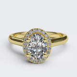 0.7ct Diamond Oval Cut Gold Halo Engagement Ring - 06GG67