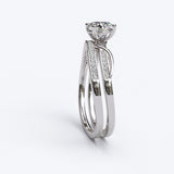 0.9ct Round Diamond Twist Shank Gold Bridal Wedding Set - 06GG68