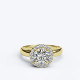 1.35ct Brilliant Cut Diamond Halo Gold Engagement Ring - 06GG73