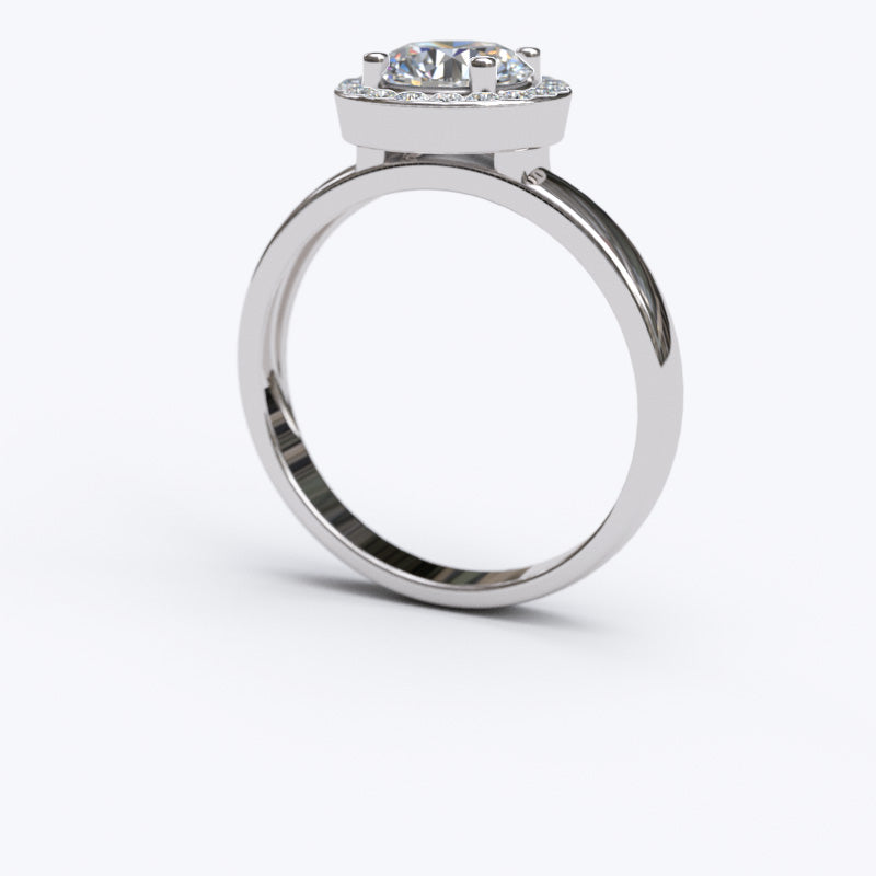 1.35ct Brilliant Cut Diamond Halo Gold Engagement Ring - 06GG73