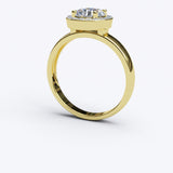 1.35ct Brilliant Cut Diamond Halo Gold Engagement Ring - 06GG73