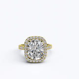 2.5ct Cushion Cut Diamond Halo Gold Engagement Ring - 06GG74