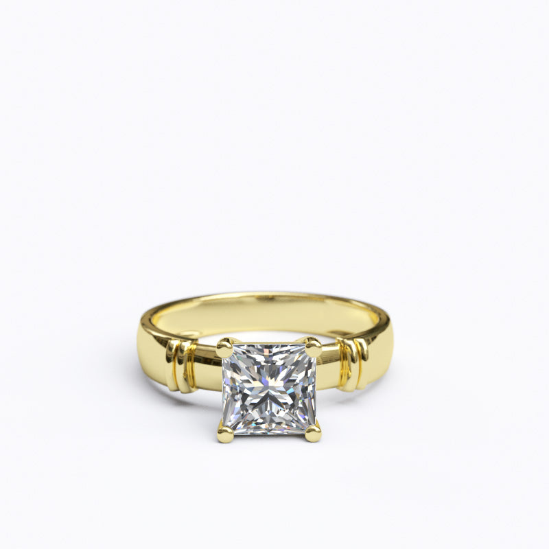 1.6ct Princess Cut Solitaire Gold Engagement Ring - 06GG75