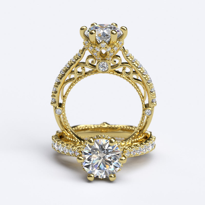 1.9ct Brilliant Cut Diamond Vintage Inspired Gold Engagement Ring - 06GG78
