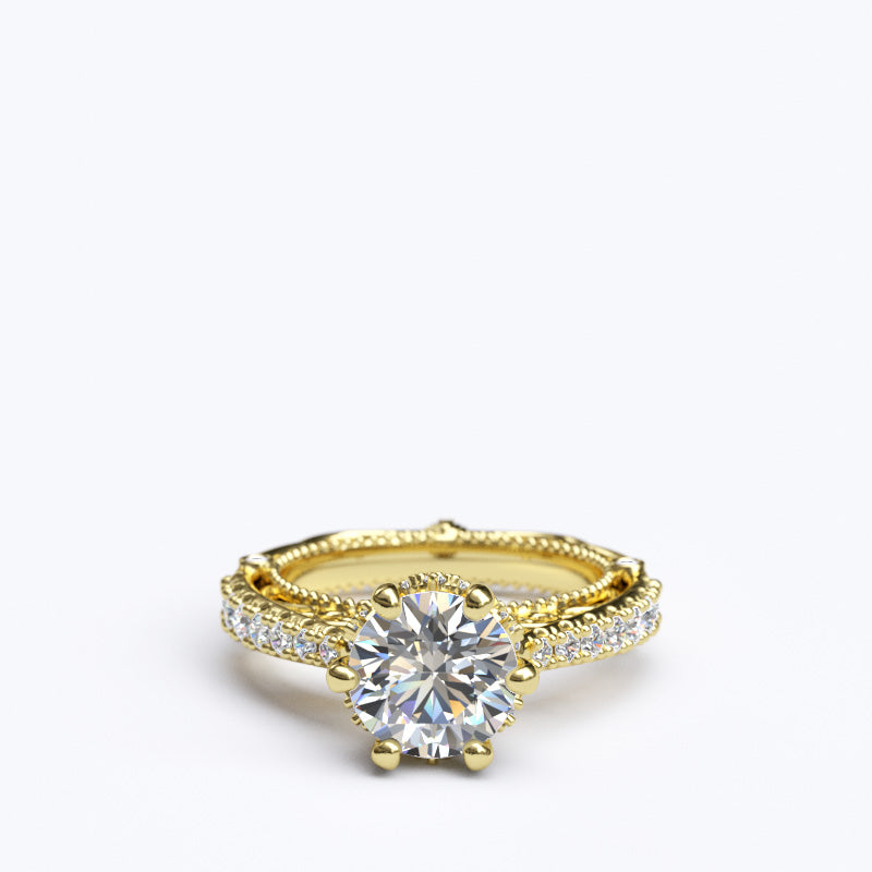 1.9ct Brilliant Cut Diamond Vintage Inspired Gold Engagement Ring - 06GG78