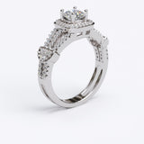 0.85ct Brilliant Cut Single Halo Gold Engagement Ring with Split Shank - 06GG79