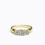 0.7ct Princess Cut 3 Stone Gold Engagement Ring - 06GG80