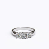 0.7ct Princess Cut 3 Stone Gold Engagement Ring - 06GG80