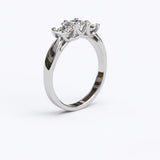 0.7ct Princess Cut 3 Stone Gold Engagement Ring - 06GG80