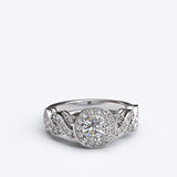0.65ct ROUND CUT PAVE Infinity Gold ENGAGEMENT RING - 06GG81