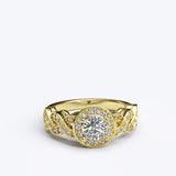 0.65ct ROUND CUT PAVE Infinity Gold ENGAGEMENT RING - 06GG81