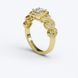 0.65ct ROUND CUT PAVE Infinity Gold ENGAGEMENT RING - 06GG81