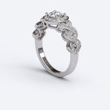 0.65ct ROUND CUT PAVE Infinity Gold ENGAGEMENT RING - 06GG81
