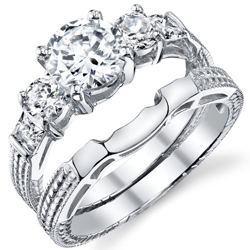 .925 Women's Engagement Wedding Ring Set - 07AB03