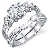 .925 Women's Engagement Wedding Ring Set - 07AB03