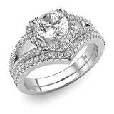 CZ Heart Engagement Bridal Set - 07AB66