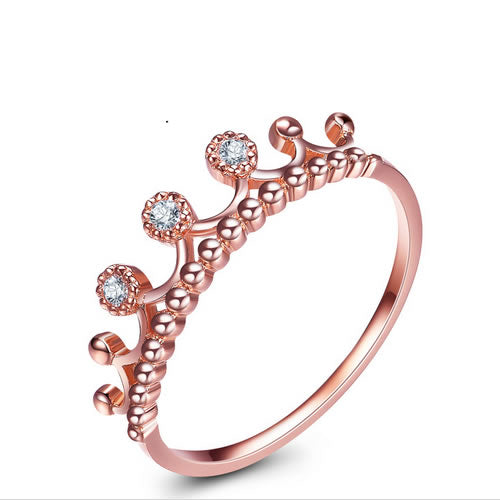 Rose Gold Crown  Engagement Ring - 07AB73