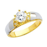 Yellow and White 2 Two Tone Gold Engagement Ring