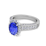 Diamond and Ceylon Sapphire Engagement Ring in Platinum - 07SS11