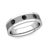 Black Diamond Wedding Ring for Men Him in Platinum  - 07SS14