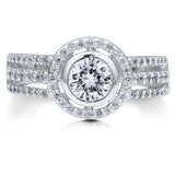 CZ Halo Solitaire Engagement Ring - 08AB03