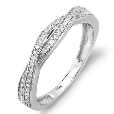 White Gold Round Diamond Anniversary Wedding Band