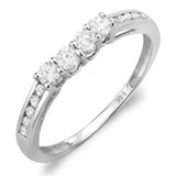 White Gold Round Diamond Ladies Anniversary Wedding Band Ring
