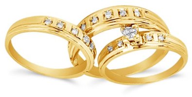 White Gold Diamond His & Hers Trio Set