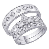 White Gold, Diamond Trio Wedding Ring Set