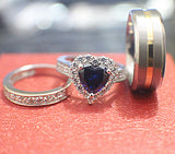 Sapphire Bridal Set with Titanium Band - 09AB19