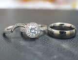 Sterling Silver Wedding Set - 09AB21