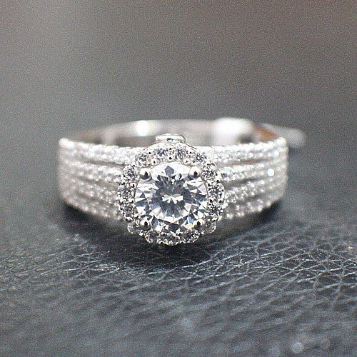 Sterling Silver Engagement Ring - 09AB23