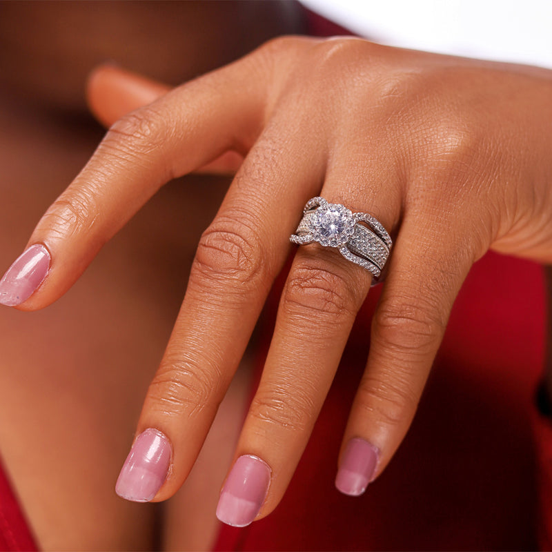 Sterling Silver Bridal Set 09AS16