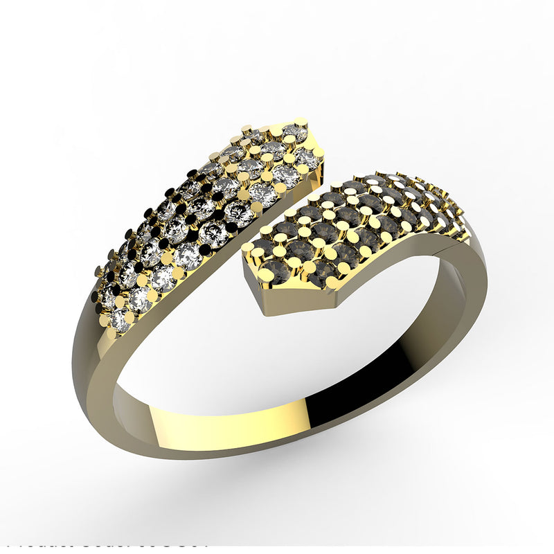 Black Diamond Cross Over Wedding , Anniversary OR Fashion Right Hand Ring Band - 09GG01