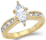 Yellow Gold Solitaire Marquise Engagement Ring
