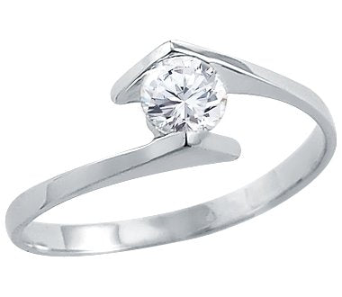White Gold Ladies Solitaire Engagement Ring