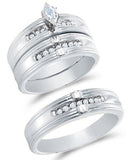 Yellow and White Two Tone Gold Trio Ring Band Set