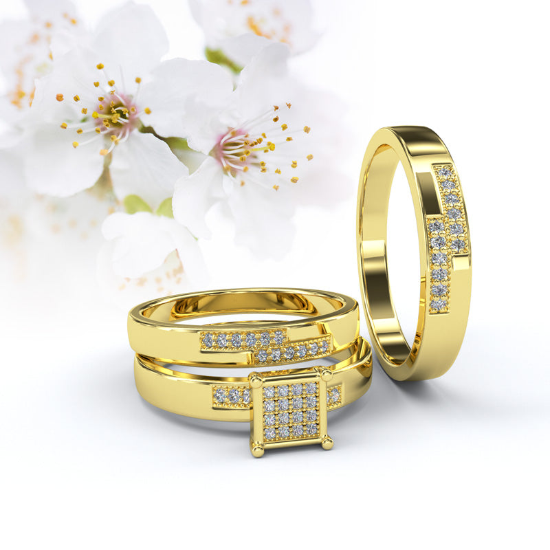 WHITE GOLD DIAMOND TRIO SET - 09GG21