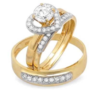 Yellow Gold Round  Trio Set