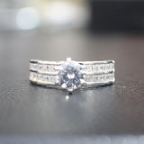 Sterling Silver Engagement Ring - 10AB01